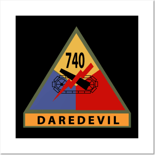 740thTank Battalion SSI - Daredevil w Name Tape Posters and Art